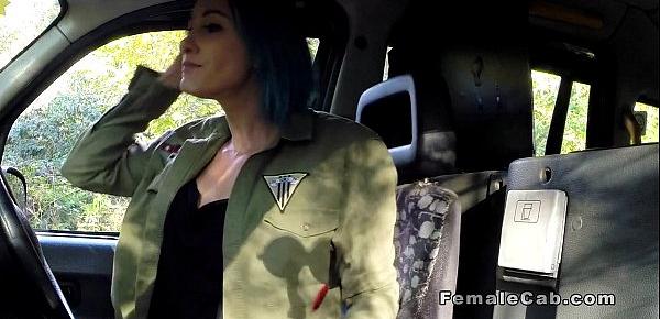  Female cab driver fisting sexy client